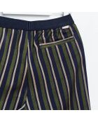 Pantalon droit Laroux à rayures vert/bleu marine/beige